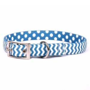 Bella Bone Blue Uptown Dog Collar