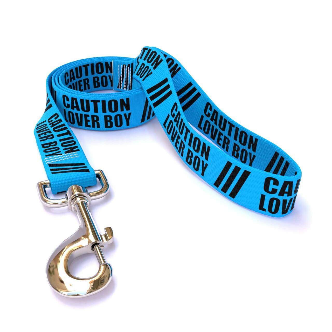 Caution Lover Boy Dog Leash by Yellow Dog Design