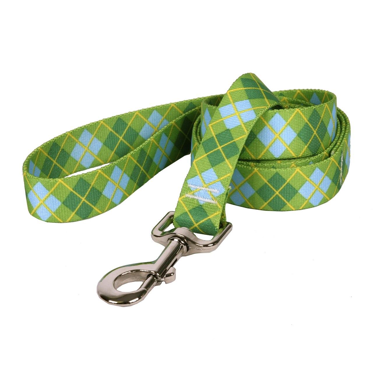 Argyle Green Dog Leash Hot Dog Collars